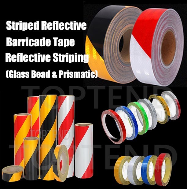 China top manufacturer of Striped or striping barricade reflective tape double color diagonal chevron reflective sheeting similar to 3M scotchlite