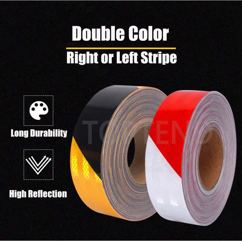 class 1 reflective tape double color prestriped diagonal barricade reflective tape manufacturer supplier in China